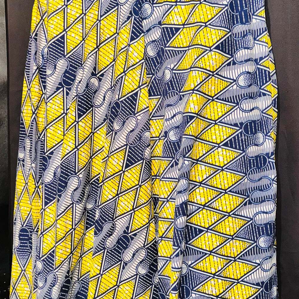 African Print Ankara Floral Print Collared Button Front Cotton Dress